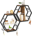Hexagon Floating Shelves Set of 2, 18.9