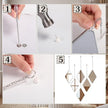 6 Pack Mirror Wall Decor Set with 2 Screwdriver Diamond Hanging Wall Mirror with Chain Silver Frame Decorative Chain Mirror for Home Living Room Entryways Bathroom Farmhouse Wall Decor, 10.8x6.7inches