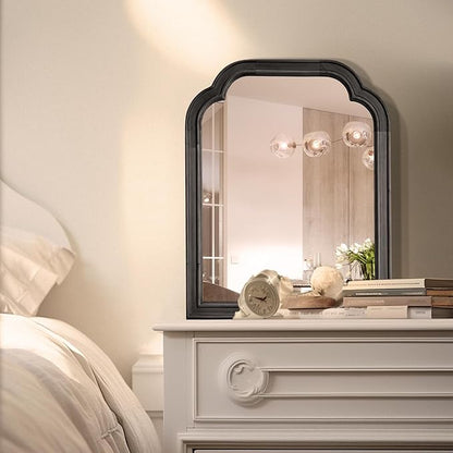 WallBeyond Wood Bathroom Mirrors for Wall Mounted, 16" x 20" Rustic Wood Frame Wall Mirrors Decorative for Living Room or Bedroom Vanity Mirror (Black)