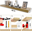IAE Floating Wall Shelves 48 inch,Bathroom Shelf Wall Mounted,Invisible Shelving Floating Kitchen Shelves,Wooden Wall Shelf with Brackets for Living Room Wall Mounted,Easy Install,Set of 2,Natural