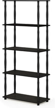 Furinno Turn-N-Tube 5-Tier Multipurpose Shelf / Display Rack / Storage Shelf / Bookshelf, Classic Tubes, Espresso/Black