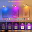 6Pcs Rechargeable Picture Lights,13 RGB Color Magnetic Led Wireless Art Display Light Battery Operated Wall Lights for Pictures with Remote Dimmable and Timer, for Picture Frame Paintings-RGB Gold