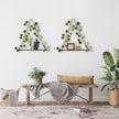 2 Pack Artificial Ivy Wall Hanging Shelves Boho Floating Shelves Wall Decor, Adjustable Rustic Wood Shelf with LED Light Storage Rack Macrame Plant Shleves Holder for Bedroom
