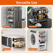 Magnetic Spice Rack,Multifunctional Magnetic Shelf for Washing Machine,Refrigerator,Microwave,and Any Metal Surface,Powerful Magnetic Shelves Include Magnetic Paper Towel Holder (5 pcs - Black)