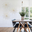 ZEXUIRU 3 Pack Gold Sunburst Wall Decor – Metal Crystal Wall Art with Sparkling Rhinestones, 14’’/18 Inch Starburst Wall Hanging Set for Living Room Bedroom Bathroom – Modern Bling Home Decorations