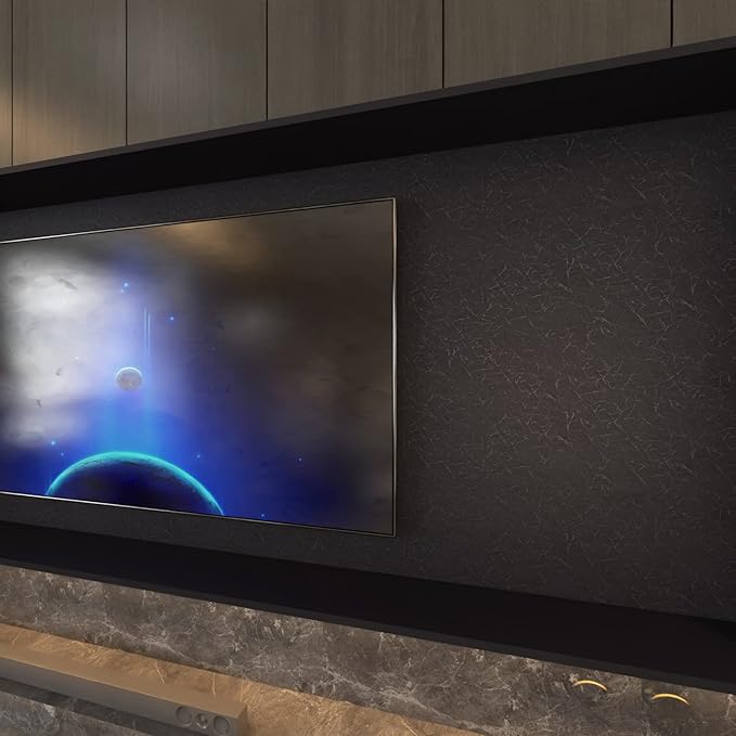 MelunMer Black Peel and Stick Wallpaper 393In L 15.7In W Self Adhesive Removable Wallpaper for Bathroom/Bedroom Modern Contact Paper Silk Textured Black Contact Paper for Cabinets Shelf Waterproof