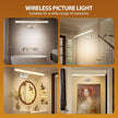Picture Light, 16 inches Art Light, Picture Light Battery Operated,3CCT Picture Lights for Wall,Battery Operated Wall Lights,Gallery Light for Wall,Photo,Library (Satin Nickel)