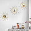 Uaussi 3 Pack Crystal Sunburst Wall Mirror Décor Rhinestone Mirrors Decorative Home Wall Art for Living Room Bedroom Entryway (Triangle Burst Gold)