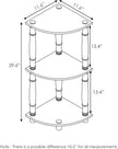 Furinno Turn-N-Tube 3-Tier Corner Display Rack Multipurpose Shelving Unit with Classic Tube, Espresso/Black