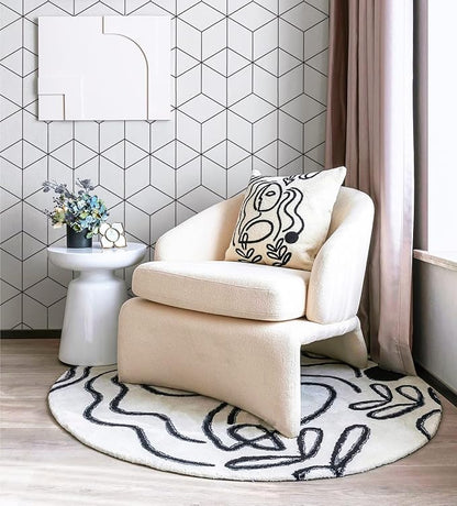 393"x17.3" Wallpaper Geometric Peel and Stick Wallpaper White and Black Contact Paper Stripe Wall Paper Self-Adhesive Removable Wallpaper for Wall Covering Vinyl Rolls