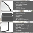 Modern Large Wall Mirror, Modern Mantel Minimalist Home Decor, Brushed Black Metal Framed Arched Mirror for Living Room, Bedroom, Fireplace, Mantle, Entryway, Bathroom, 36