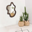 Asymmetrical Wavy Mirror for Wall Decor - Large Cute and Stylish Unique Wooden Framed Artistic Cloud Mirror, 21.6