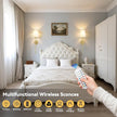 25.6 inch Battery Operated Wall Sconces Set of 2, Wireless Wall Lights with Rechargeable Bulbs & Remote, 15 Colors & Dimmable, Battery Powered Wall Lights for Bedroom, Living Room, Hallway