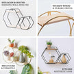 Efavormart 2-Tier Geometric Floating Shelf, Wall Hanging Shelves with Gold Double Hoop Design - 10