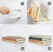 Jetec 6 Pack Invisible Floating Bookshelf Wall Mounted Floating Bookshelves Heavy Duty Book Organizers Hidden Book Shelf Metal Shelves Holder for Books Bedroom Living Room Home Office (White)