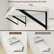 Axeman Deep Floating Shelves | 36 Inch White Wall Shelves Set of 2 | 10 Inch Deep Wood Floating Shelves for Wall | 36