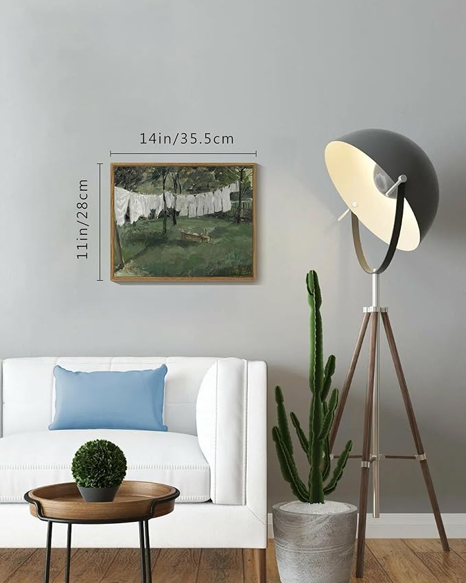SHENIFY Laundry Room 11x14in Vintage Framed Canvas Wall Art Decor - Natural Framed