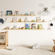 Fun Memories Picture Ledge Shelf, 40 Inch Floating Shelves Set of 2, Large Nursery Book Shelves for Toys Storage, Kids Bookshelf Wall Mounted for Wall Decor Books Photo Frames, Oak