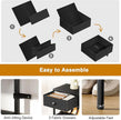 Shoe Rack, 5 Tier Shoe Organizer with 2 Drawers, Metal Shoe Storage for 16-20 Pairs of Shoes with Fabric Shelves and Wooden Top, Narrow Shoe Shelf for Closet Entryway Black