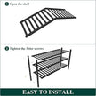 Smiry Bamboo Shoe Rack for Closet, 3 Tier Long Wooden Stackable Shoe Organizer, Free Standing Shoes Storage Shelf for Entryway, Front Door Entrance, Black