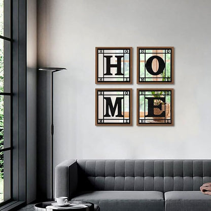 4 PCS Square Wall Mirrors, Rustic Farmhouse Accent Mirror， Home Wall Decor for Living Room, Bedroom, Bathroom & Entryway