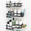 Corner Shower Caddy Bathroom Organizer: Stainless Steel Adhesive Shower Rack - 3Pack No Drilling Shower Shelf - Rustproof Bathtub Organizer