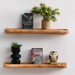 Ceder Wood Live Edge Picture Ledge Shelf Set of 2 - Handmade Natural Cedar Root, Floating Wall Shelves for Frames (24