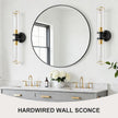 Wall Sconces Set of Two, Black and Gold Bathroom Wall Sconces with Clear Glass,Hardwired Modern Sconces Wall Decor Set of 2 Wall Light for Bathroom Mirror Bedroom Living Room Hallway Vanity