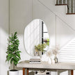Irregular Wall Mirror Asymmetrical Mirrors, 18''x26'' Metal Framed Mirror for Bathroom Bedroom Living Room Entryway, Decorative Modern Aluminum Alloy Wall Decor, White