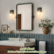 Set of 2 Wall Sconces for Bathroom, Modern Vanity Light Fixtures, Bronze Wall Mount Lighting Lanterns, Farmhouse Wall Lights with Clear Glass Shade for Bedroom Living Room Mirror Hallway Kitchen