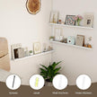 Axeman 36 Inch Floating Shelves | Picture Ledge Shelf Set of 2 | White Wall Shelves with Lip | White Picture Shelf for Wall with Ledge | Photo Ledges 36 Inch