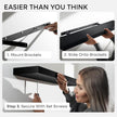 Homeforia Black Floating Shelves 36 inches Long, High End Solid Real Wood 36 inch Floating Shelf for Wall Mounted, Black Wooden 36in Floating Shelves, Heavy Duty Bracket, 36 X 6.5 X 1.75 in, Set of 2
