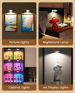 Picture Lights for Wall,Wireless 2000mAh Rechargeable Magnetic LED Puck Lights with Remote,3 Color Temps and 12 RGB,Dimming & Timer,Art Frame Light for Painting Display,Photos,Wall Decor(3 Pack)