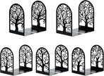 HappyHapi Book Ends, Metal Bookends for Shelves, Modern Tree Book Ends Decorative, Heavy Duty Book Holders Book Stoppers for Home Office Decor, 6.9