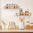 Kids Floating Shelves (Set of 4) - Wall-Mounted Book & Toy Storage, Display Ledges with Front Bar, Unfinished Natural Pine Wood for Nursery, Bedroom & Bathroom Decor (Natural Wood, 23.6