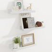 Floating Shelves for Wall, 16 inch Solid Wood Picture Ledge Shelf for Wall Storage, Nursery Book Shelves with Lip for Living Room Bathroom Bedroom Kitchen, Set of 3, Washed White