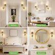 Kimjo Battery Operated Wall Sconce Set of 2, Rechargeable Wireless Wall Sconces Light with Dimmable Timer Remote, 5200mAh Gold Cordless Wall Light for Bedroom Living Room Hallway Decor