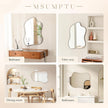 Irregular Wall Mirror Brass Wave Shaped Metal Framed Wall Mirror for Bathroom Bedroom Entryway Living Room Wall Decor 34