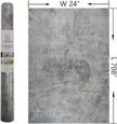 TOTIO Wide Grey Concrete Wallpaper Peel Stick 24x708inch Matte Thicken Waterproof Adhesive Dark Gray Cement Textured Contact Paper Vinyl Wall Paper for Store Rental House Industrial Style Cement Gray