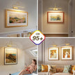 JOOSENLUX Rechargeable Picture Light with Remote Control - 3 Color Temperatures, Timer, Flexible Neck for Artwork & Piano Lighting, 5000mAh Battery, Brass Finish 2700K CRI95+