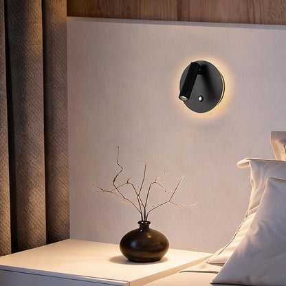 Aisilan Modern Dimmable LED Wall Sconce, 6W Adjustable Angle Bedside Wall Lamp with Touch Switch, Hardwired Indoor Wall Light for Bedroom, Living Room & Hallway