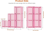 HOMIDEC 6-Cube Storage Shelf, Storage Bookcase Bookshelf with Metal Hammer, Storage Cubes Organizer Cabinet for Kids, Closet, Bedroom, Bathroom, (11.8x11.8x11.8 inch), Light Pink