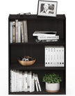 Furinno PASIR Book Shelf, 3-Tier Bookshelf, Storage Shelves Bookcase, 9.7 x 23.7 x 31.5, for Living Room, Bedroom, Home Office, Espresso