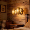 Modern Gold 2 Llight Mushroom Wall Sconces, Globe Spherical Wall Lamp, Mid Century Small Brass Vanity Single Ball Lights Fixture, Contemporary Milk Glass Wall Mounted Lamp for Bedroom Bathroom Hallway