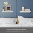 MELANNCO Arlington Floating Wall Shelves for Bedroom, Living Room, Nursery, Set of 2,14-Inch, White