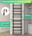 10-Tier Over The Door Pantry Organizer, Pantry Organization and Storage, Black Metal Hanging Adjustable Basket, Wall Spice Rack Seasoning Shelves, Home & Kitchen Essentials