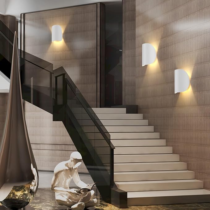 Aipsun LED Wall Sconce Indoor Modern Wall Lights 2 Packs Hardwired Up and Down Wall Mount Light for Living Room Bedroom Hallway Corridor Conservatory Warm White 3000K(with G9 Bulbs)