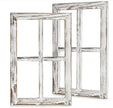 CALIFORNIA CADE ELECTRONIC Rustic Wall Decor-Home Decor Window Barnwood Frames -Room Decor for Home or Outdoor, Not For Pictures, Set of 2 (White)
