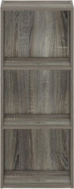 Furinno LUDER Book Shelf, 3-Cube Bookshelf, Bookcase with Open Shelves, 9.3 x 12 x 31.5, for Living Room, Bedroom, Home Office, French Oak