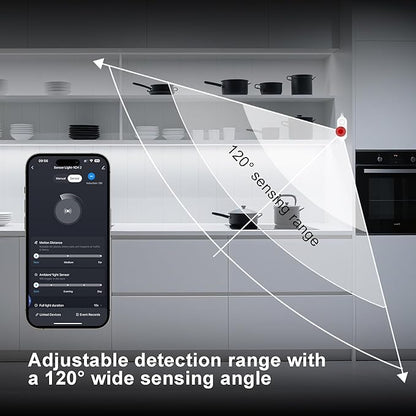 42inch WiFi LED Under Cabinet Lighting Plug in, Radar Motion & Ambient Light Sensor Silicone White 2700K-6500K, Wireless APP Control Dimmable Timing, for Google Home Alexa, for Kitchen Under Counter